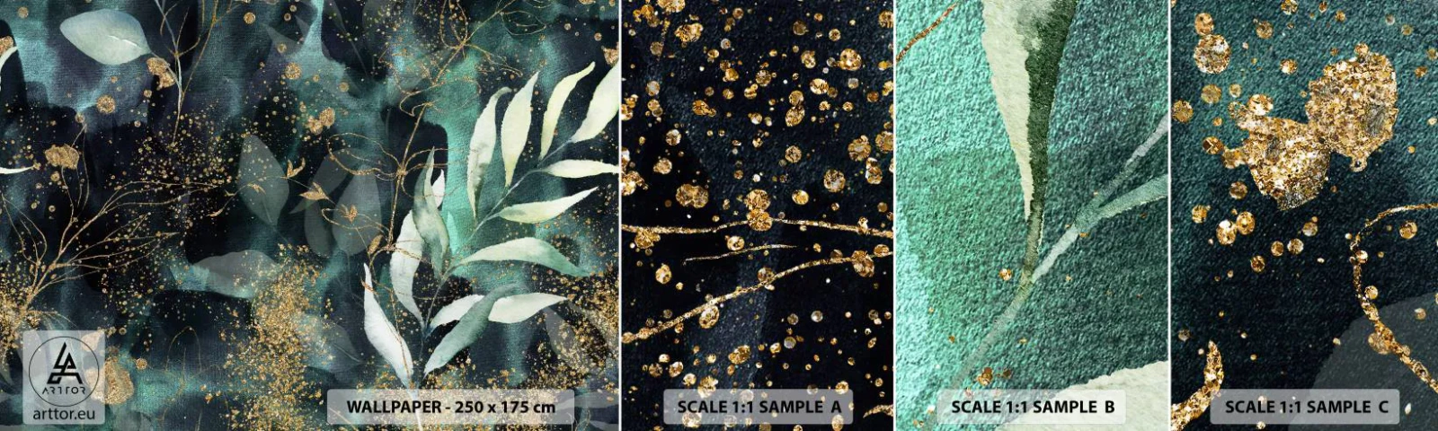 Fototapeta Próbka Samoprzylepna Deluxe Sticker - Zaczarowany ogród - Rośliny, Liście, Botanika - 100x30 cm