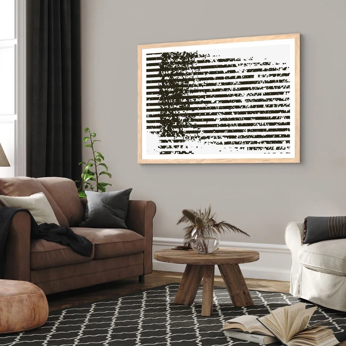 Plakat w ramie jasny dąb - Rytm i szum - 40x30 cm