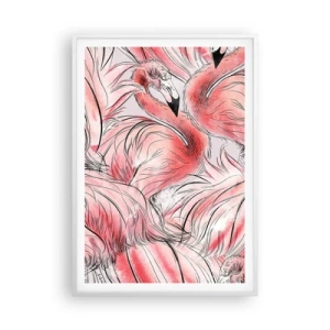 Plakat w białej ramie - Ptasi corps de ballet - 70x100 cm