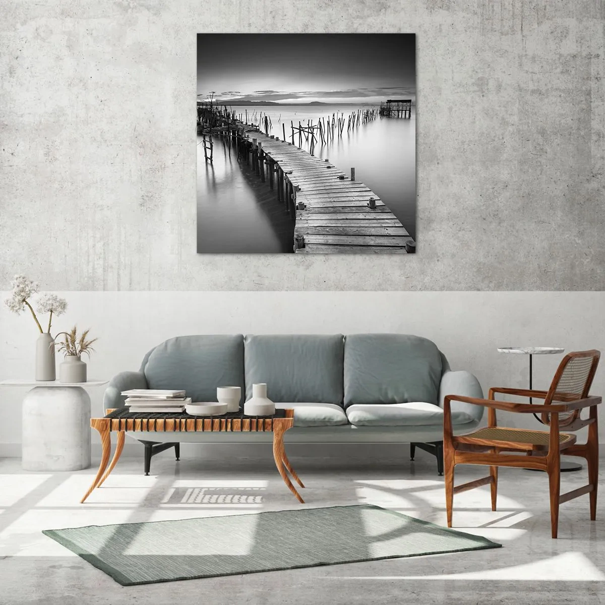 Obraz na szkle - Spokój zapomnianego brzegu - 70x70 cm