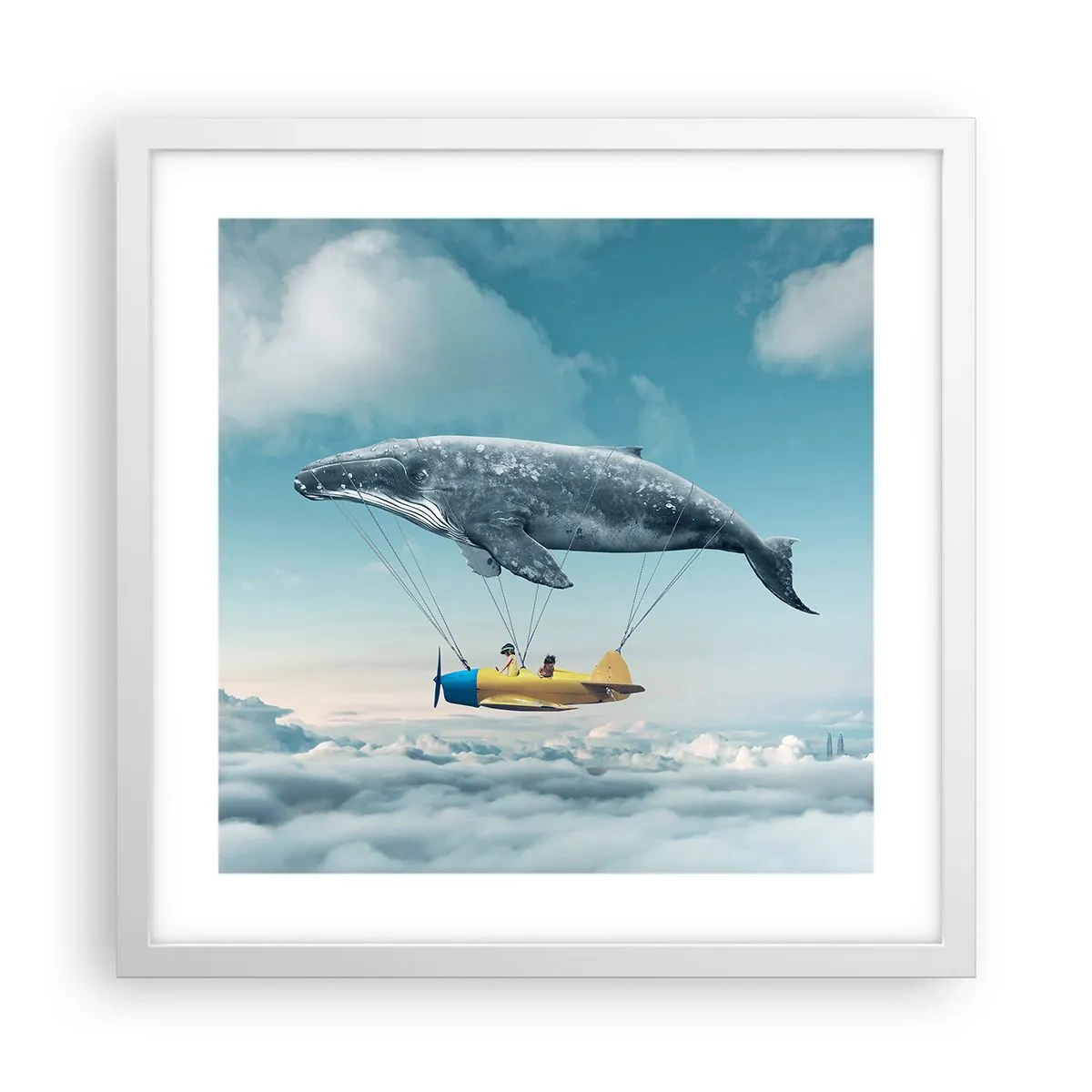 Plakat w białej ramie - Dlaczego nie? - 40x40 cm