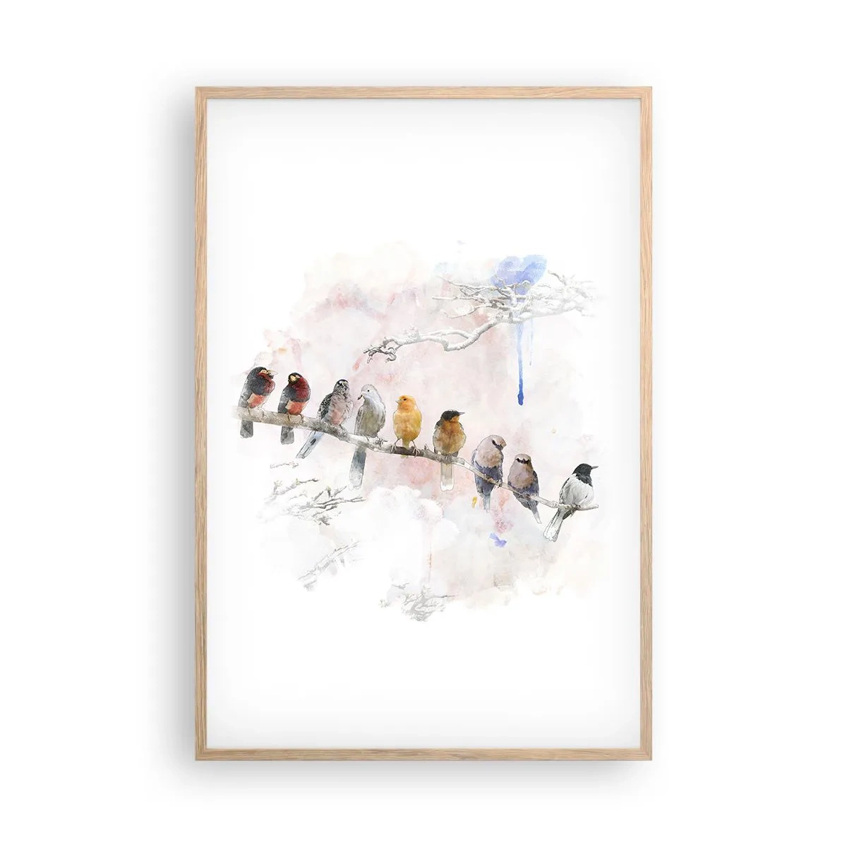 Plakat w ramie jasny dąb - Skrzydlate spotkanie - 61x91 cm