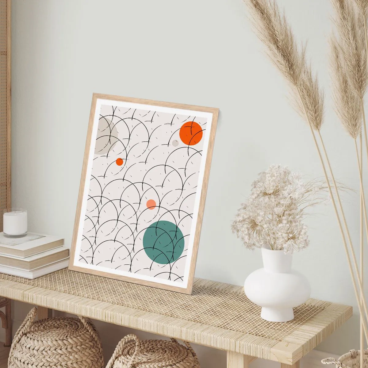 Plakat w ramie jasny dąb - W pop-artowym duchu - 70x100 cm