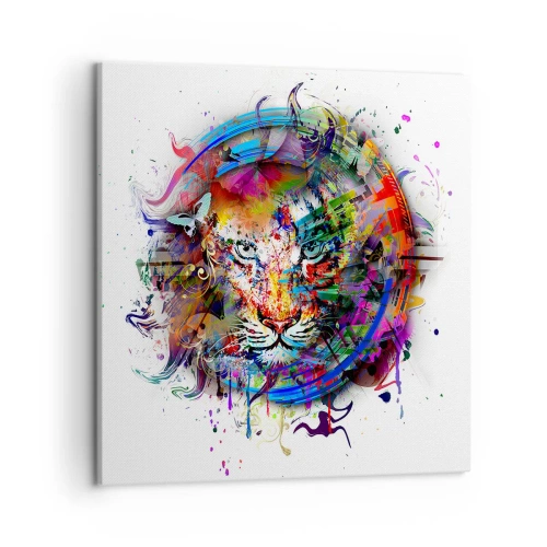 Obraz na płótnie - Czai się za tęczową zasłoną - 50x50 cm