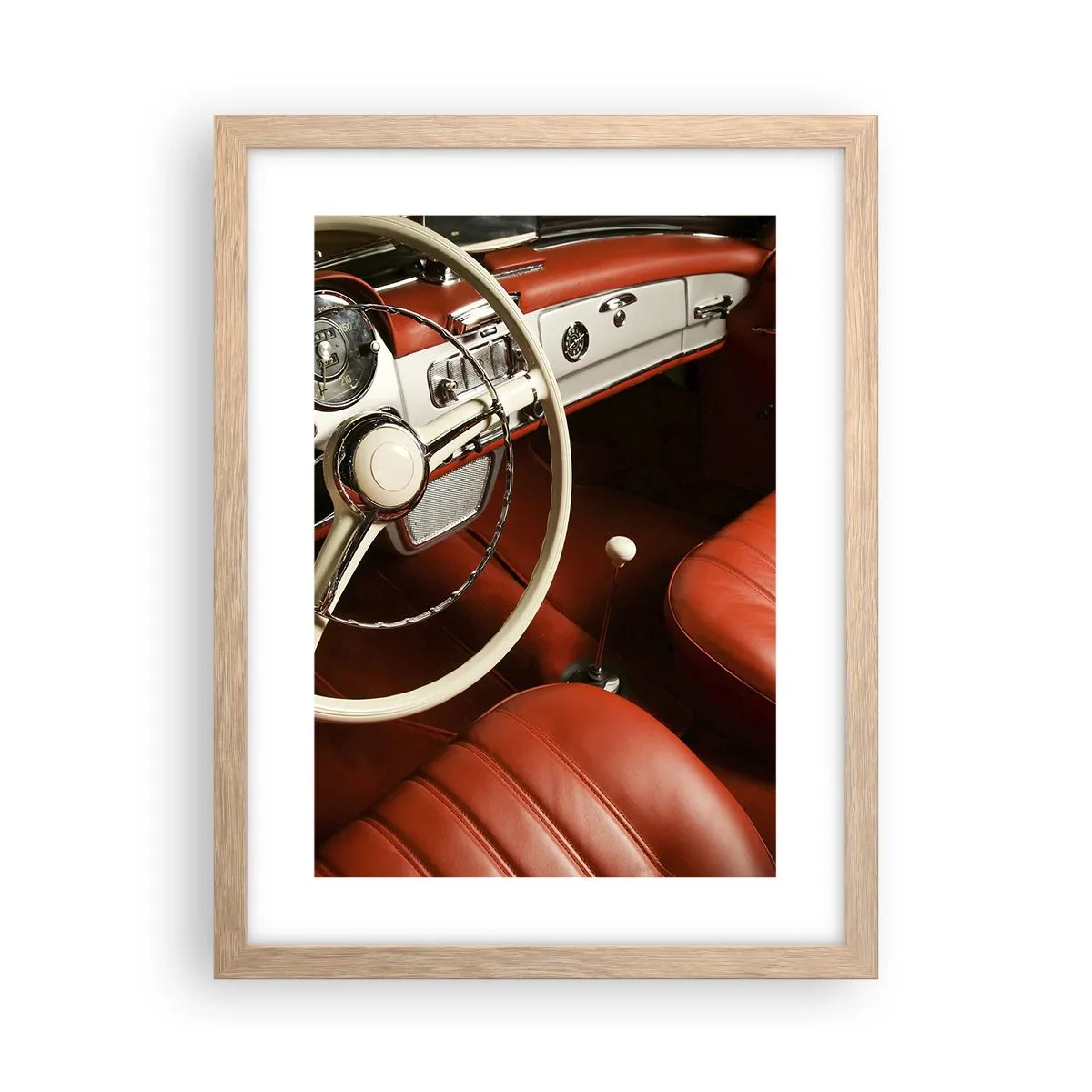 Plakat w ramie jasny dąb - Luksus w stylu vintage - 30x40 cm