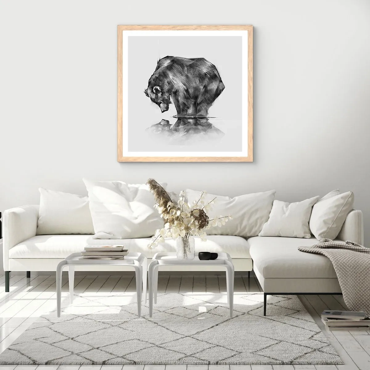 Plakat w ramie jasny dąb - Miło zobaczyć się z kimś bliskim - 40x40 cm