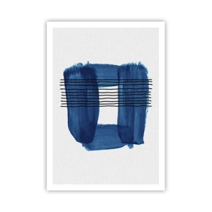 Plakat - Niebiesko-czarna kompozycja - 70x100 cm