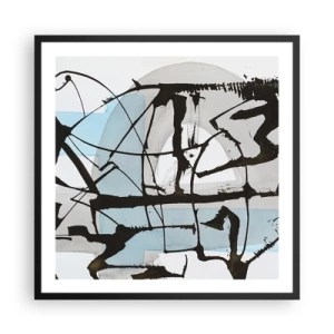 Plakat w czarnej ramie - Mimo wszystko błękitny - 60x60 cm