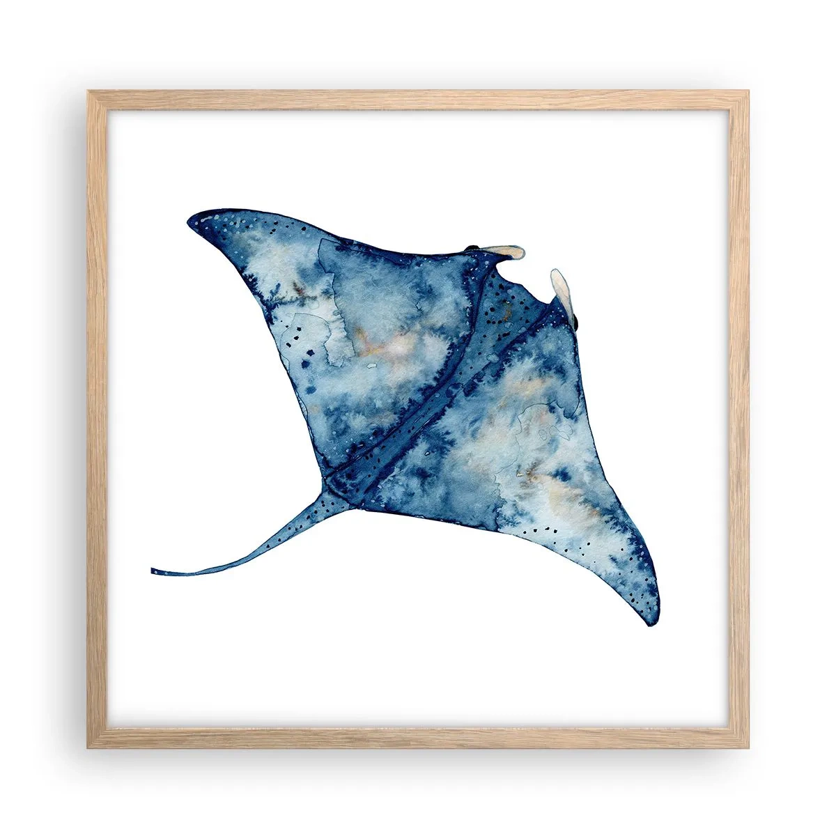 Plakat w ramie jasny dąb - Życie w błękicie - 50x50 cm