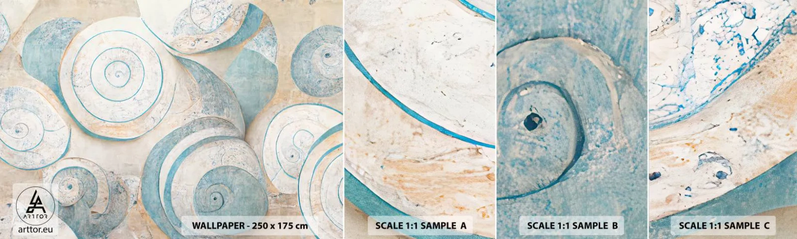 Fototapeta Próbka Samoprzylepna Deluxe Sticker - Co kryje muszla? - Minimalizm, Muszle, Jasny - 100x30 cm