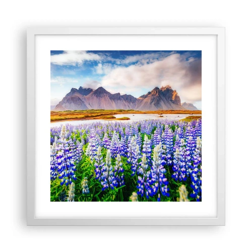 Plakat w białej ramie - Siła i surowość obok łagodności - 40x40 cm