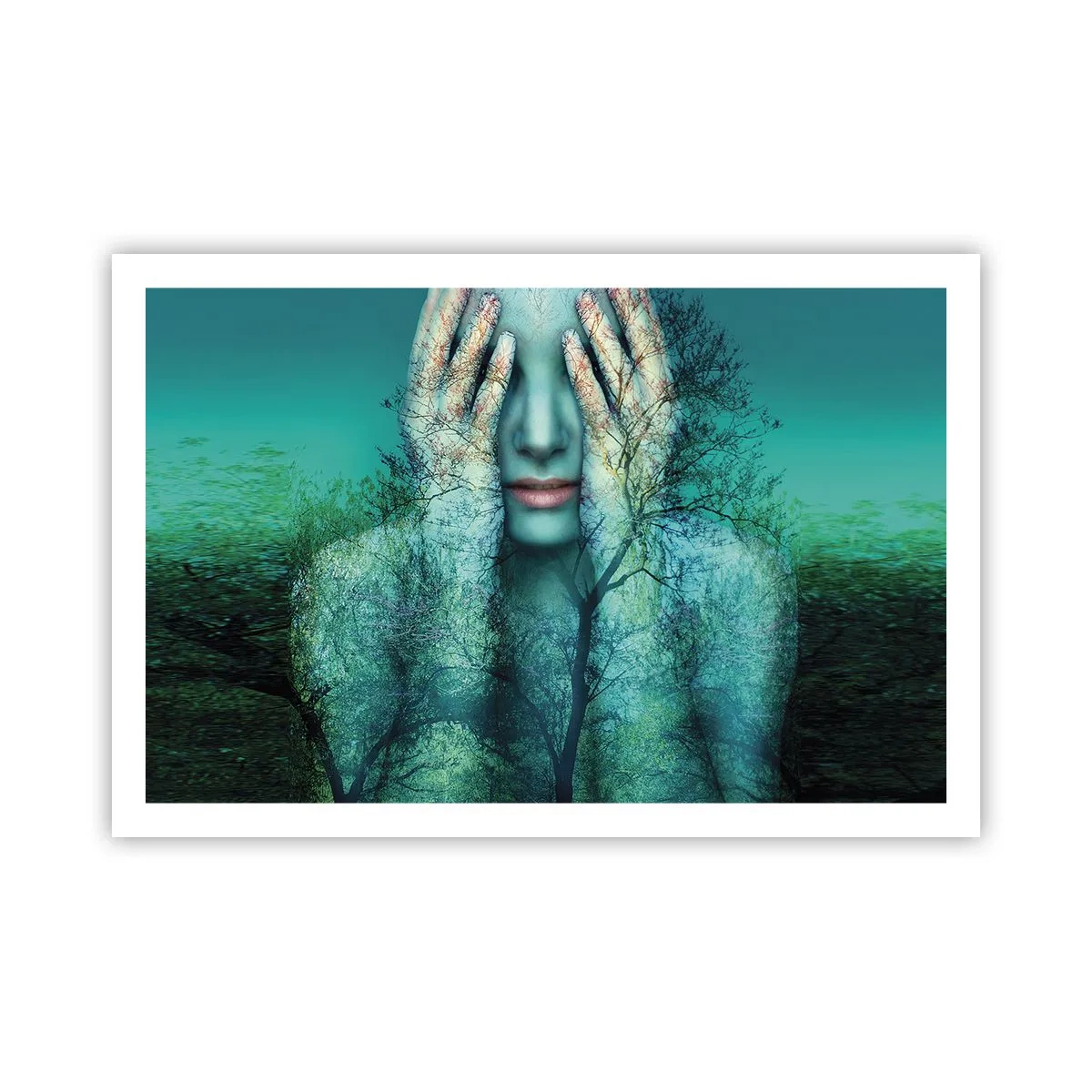 Plakat - Zanurzona w błękicie - 91x61 cm
