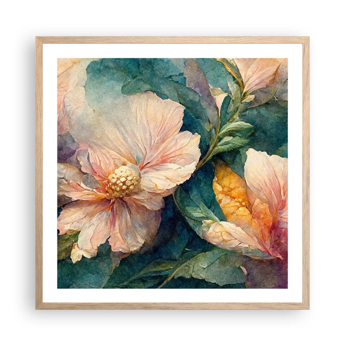 Plakat w ramie jasny dąb - Sama subtelność - 60x60 cm