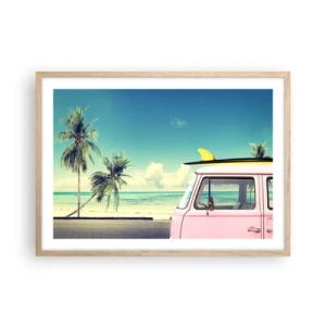 Plakat w ramie jasny dąb - Wakacje czas zacząć - 70x50 cm