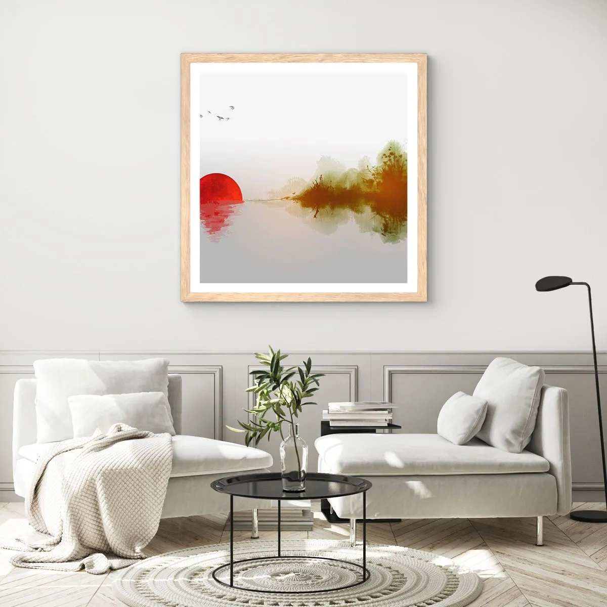 Plakat w ramie jasny dąb - Obietnica spokoju - 50x50 cm