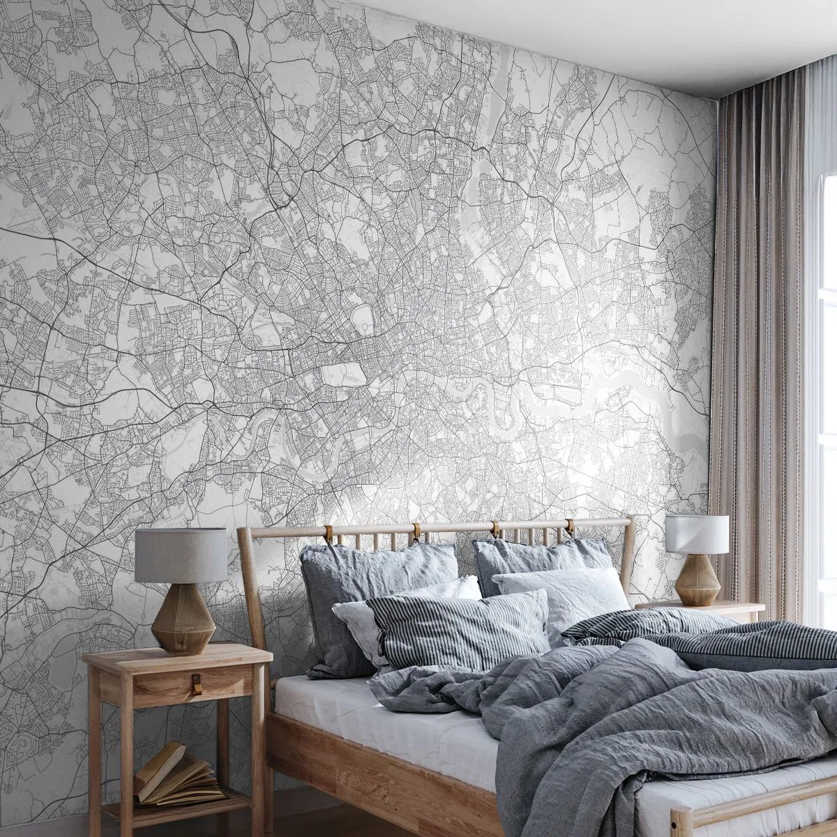 Fototapeta Premium Sand - Mapa londyńskiego labiryntu - Miasto, Mapa Miasta, Londyn - 300x210 cm