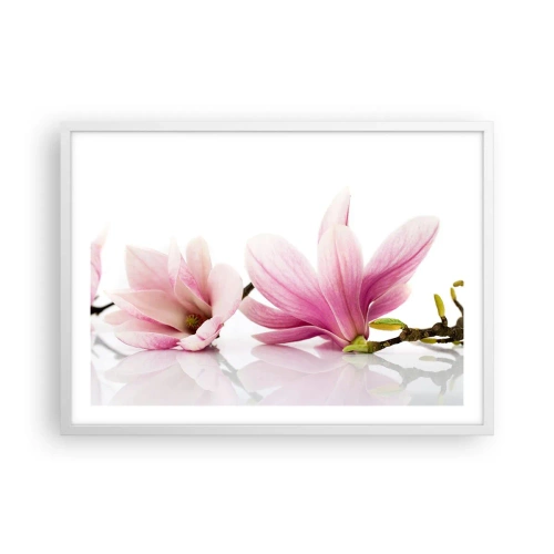 Plakat w białej ramie - Delikatne jak powiew wiosny - 70x50 cm