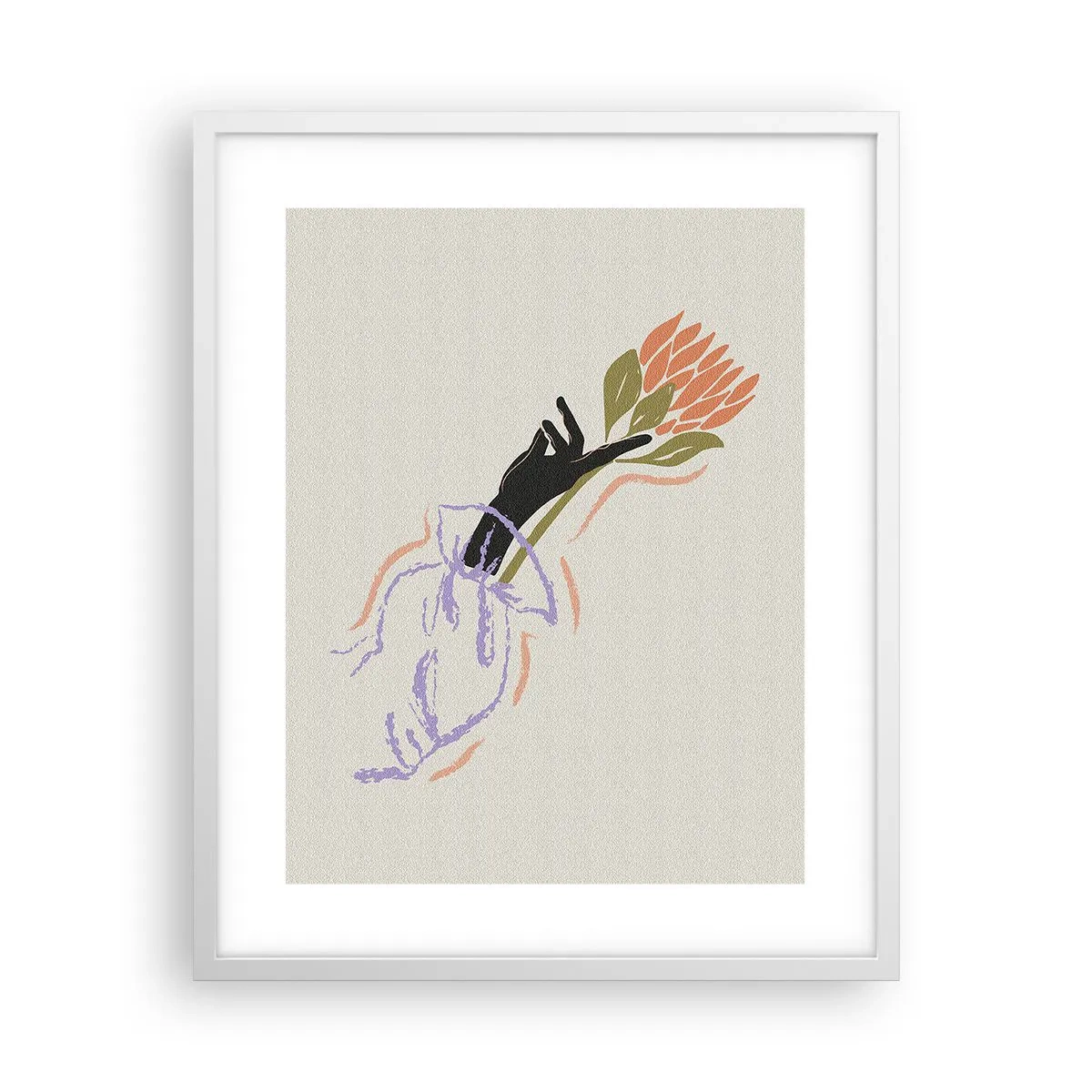 Plakat w białej ramie - Siostrzany dotyk - 40x50 cm
