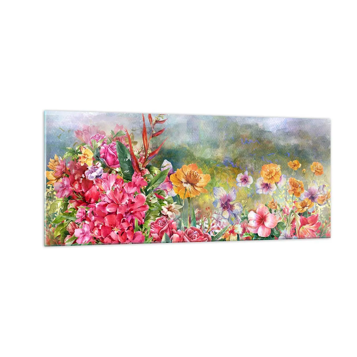 Obraz na szkle - Ogród, który oszalał - 100x40 cm