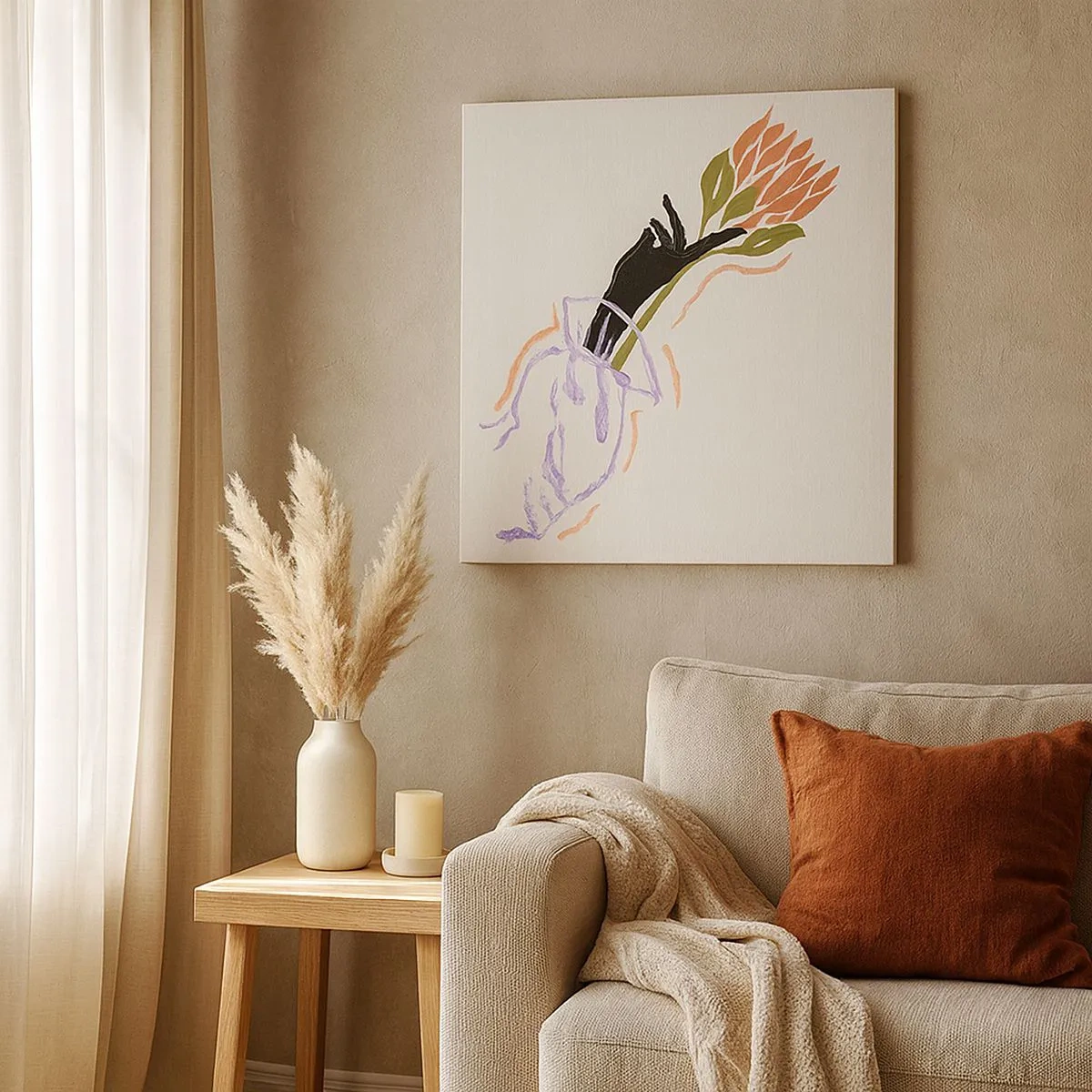 Obraz na płótnie - Siostrzany dotyk - 30x30 cm