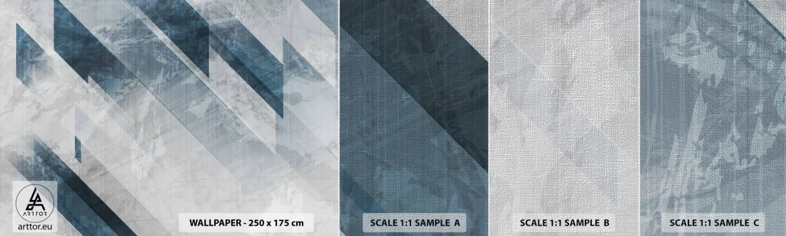 Fototapeta Próbka Premium Canvas - Kompozycja przestrzenna – ruch szarości - Abstrakcja, Sztuka, Nowoczesny Wzór - 100x30 cm