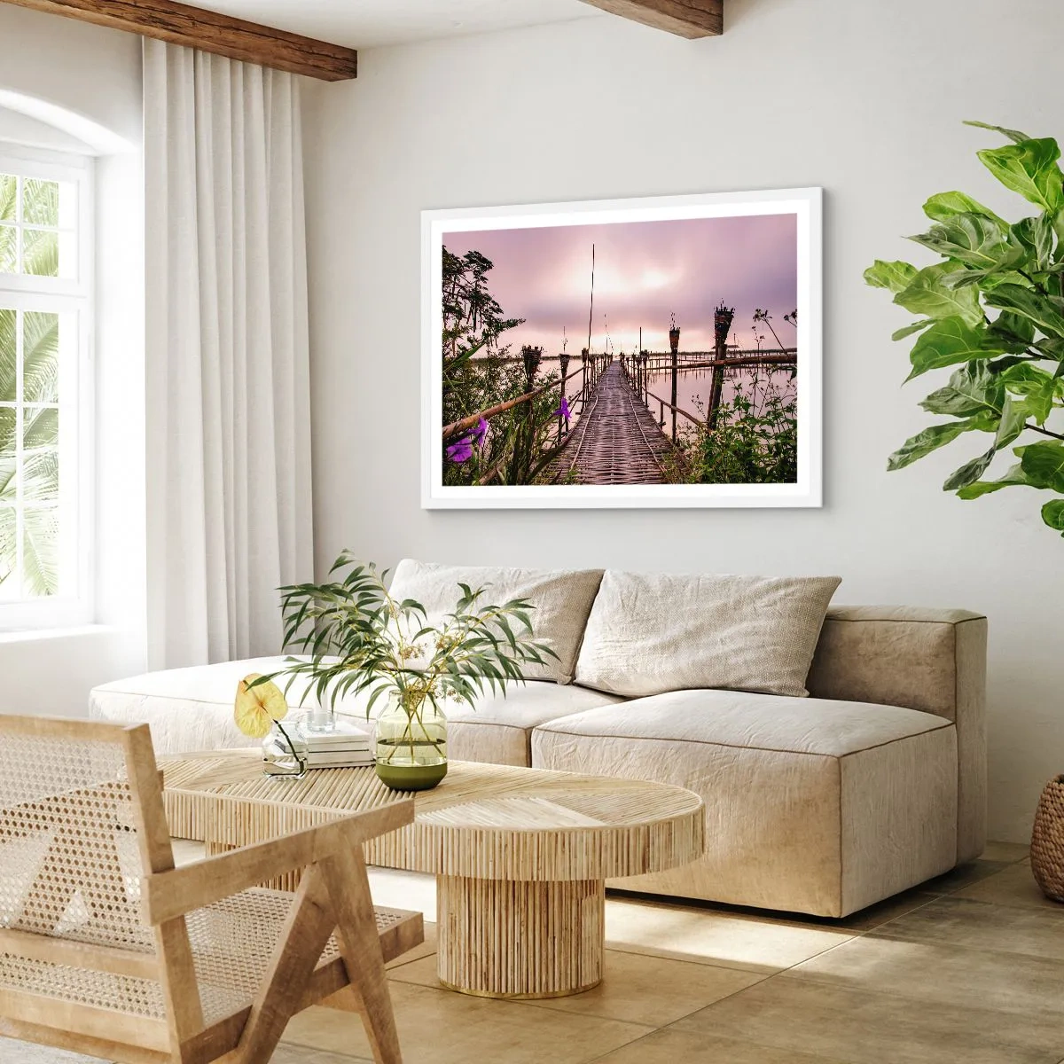 Plakat w białej ramie - Spokój i cisza Azji - 100x70 cm