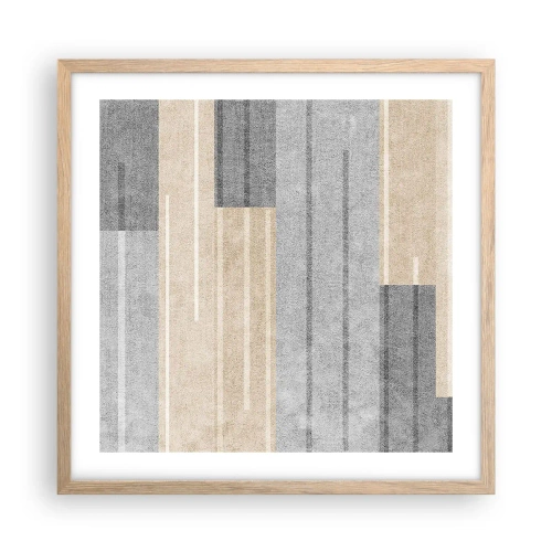 Plakat w ramie jasny dąb - Kompozycja: trzymać pion - 50x50 cm