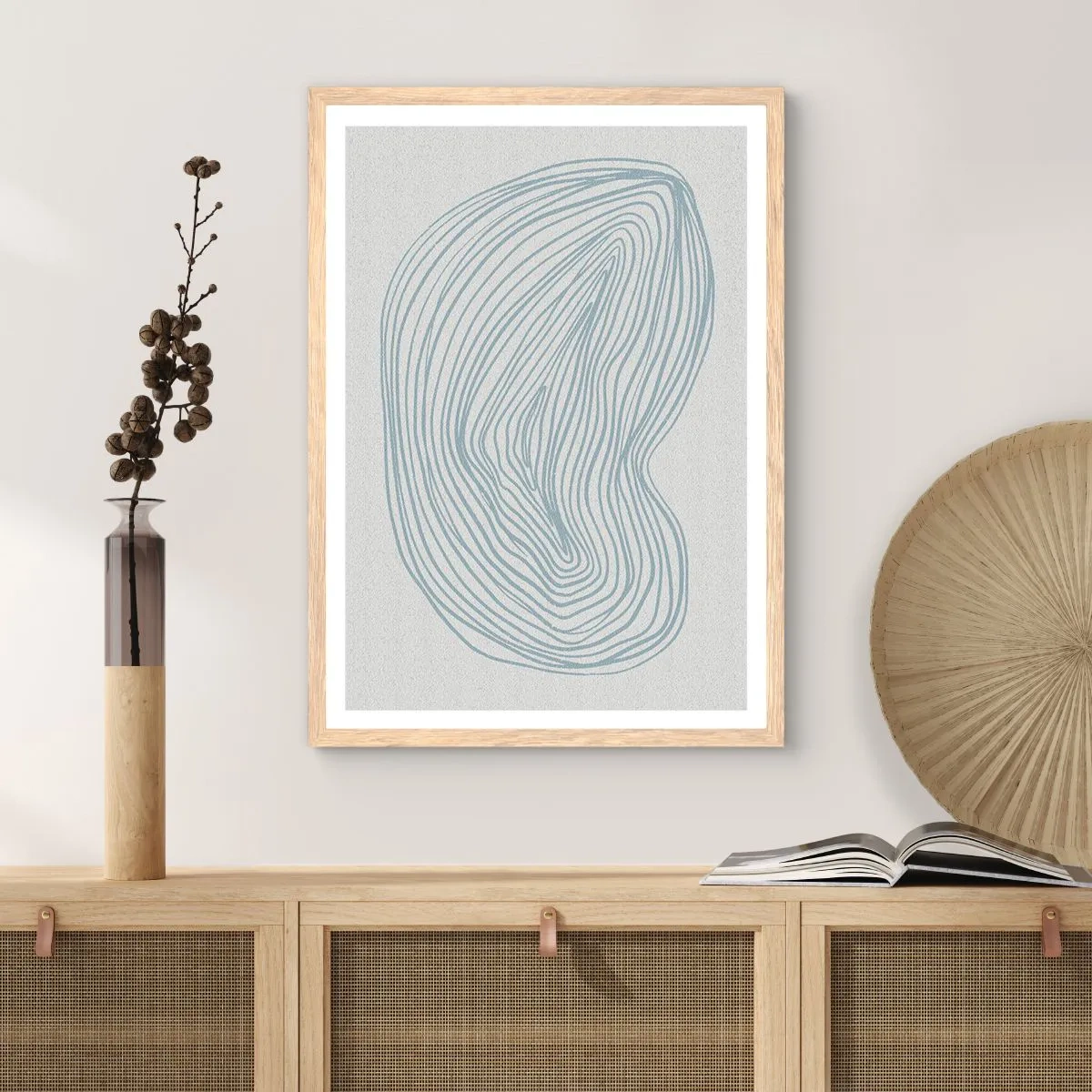 Plakat w ramie jasny dąb - Uśmiech kropli - 61x91 cm