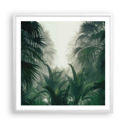 Plakat w białej ramie - Tropikalna tajemnica - 60x60 cm