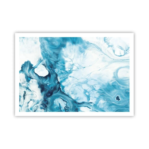 Plakat - Abstrakcyjny wzór w odcieniach błękitu - 100x70cm - Koncert błękitu - Nowoczesna dekoracja ścienna do salonu i sypialni ARTTOR