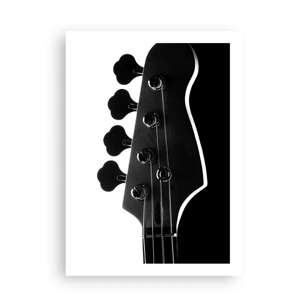 Plakat - Minimalistyczny, czarno-biały motyw muzyczny z gitarą elektryczną - 50x70cm - Rockowa cisza - Nowoczesna dekoracja ścienna do salonu, kuchni i sypialni ARTTOR