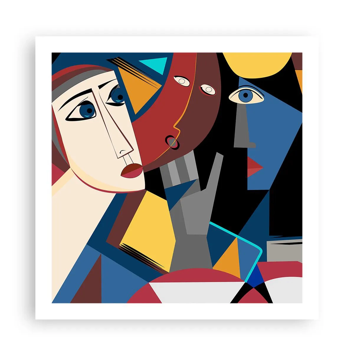 Plakat - Rozmowa kubistów - 60x60 cm