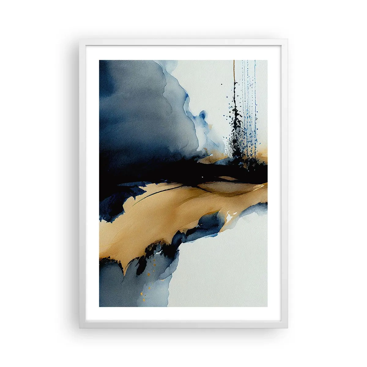 Plakat w białej ramie - Za zasłoną - 50x70 cm