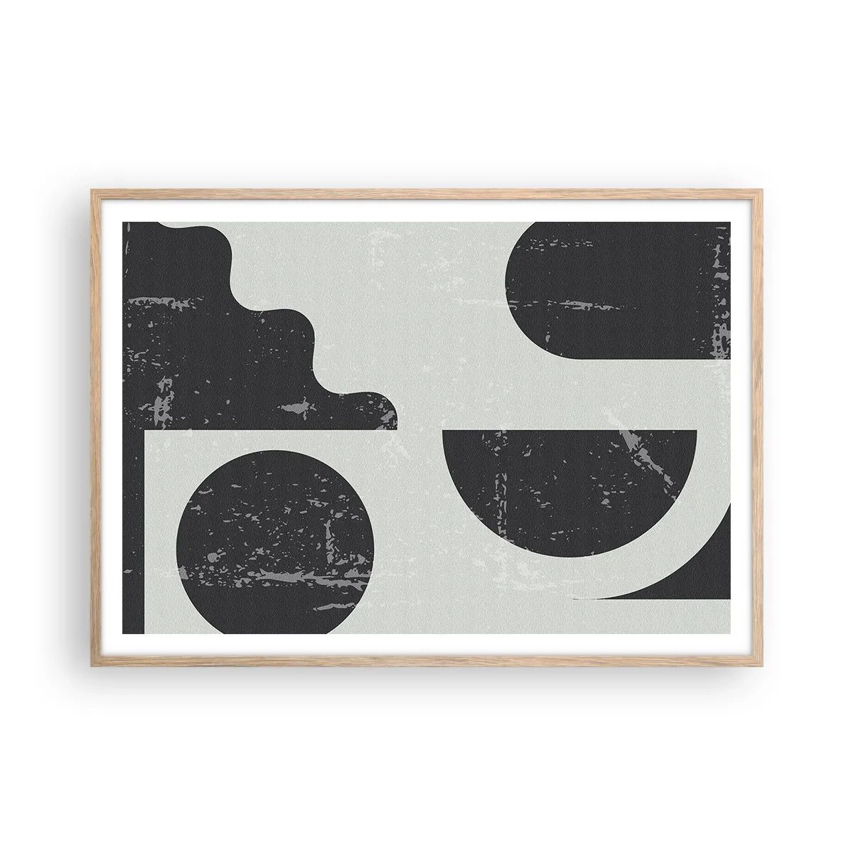 Plakat w ramie jasny dąb - Kompozycja ponad i pod - 100x70 cm