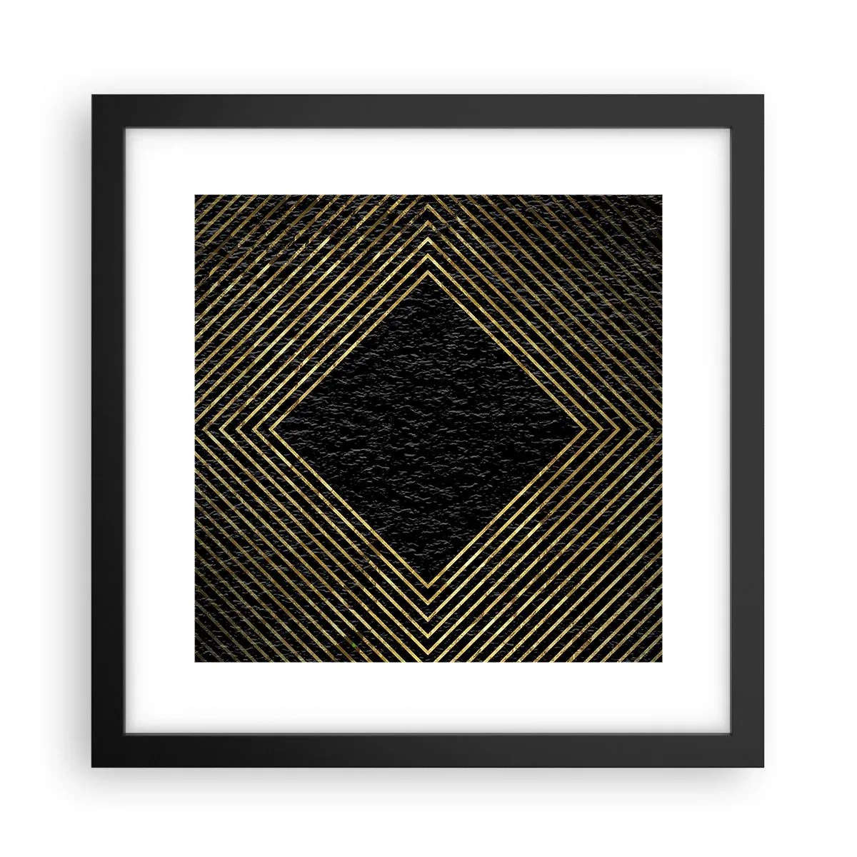 Plakat w czarnej ramie - Geometria w stylu glamour - 30x30 cm