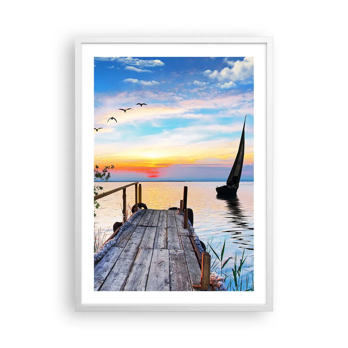 Plakat w białej ramie - Dobry wieczór - 50x70 cm
