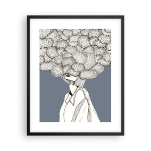 Plakat w czarnej ramie - Z głową w chmurach - 40x50 cm