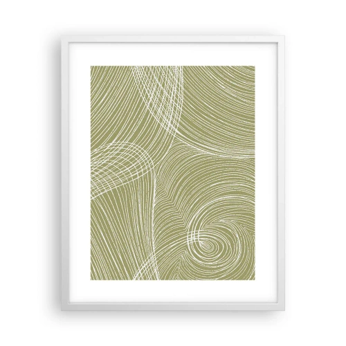 Plakat w białej ramie - Abstrakcja misterna w bieli - 40x50 cm