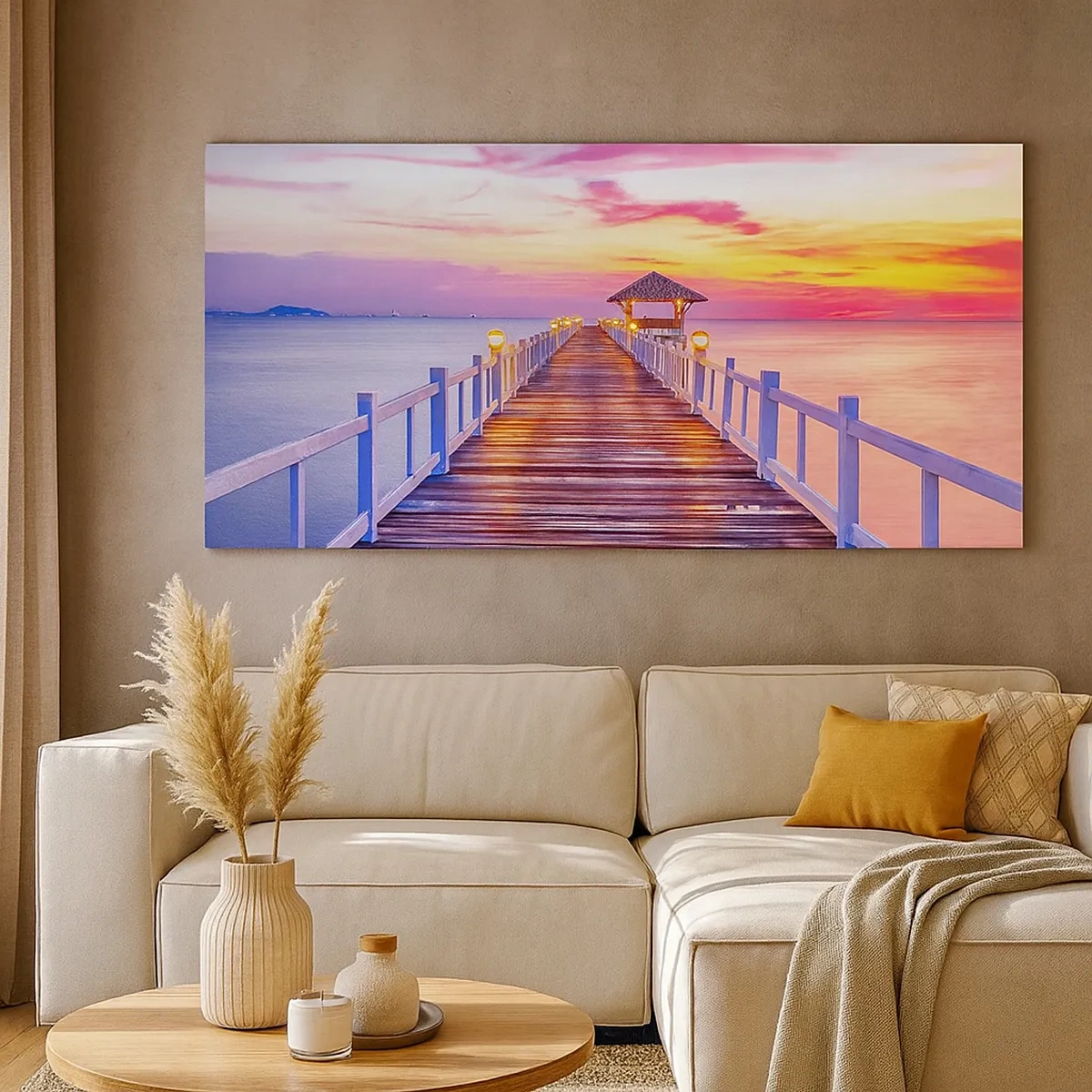 Obraz na płótnie - Liliowo-złota cisza wieczoru - 30x30 cm