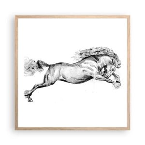 Plakat w ramie jasny dąb - Zatrzymany w galopie - 60x60 cm