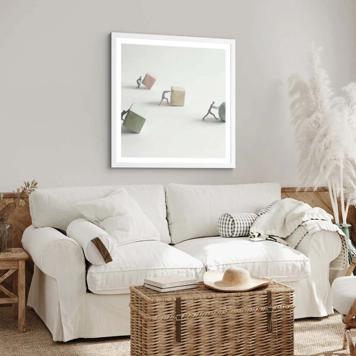 Plakat w białej ramie - Samo życie - 50x50 cm