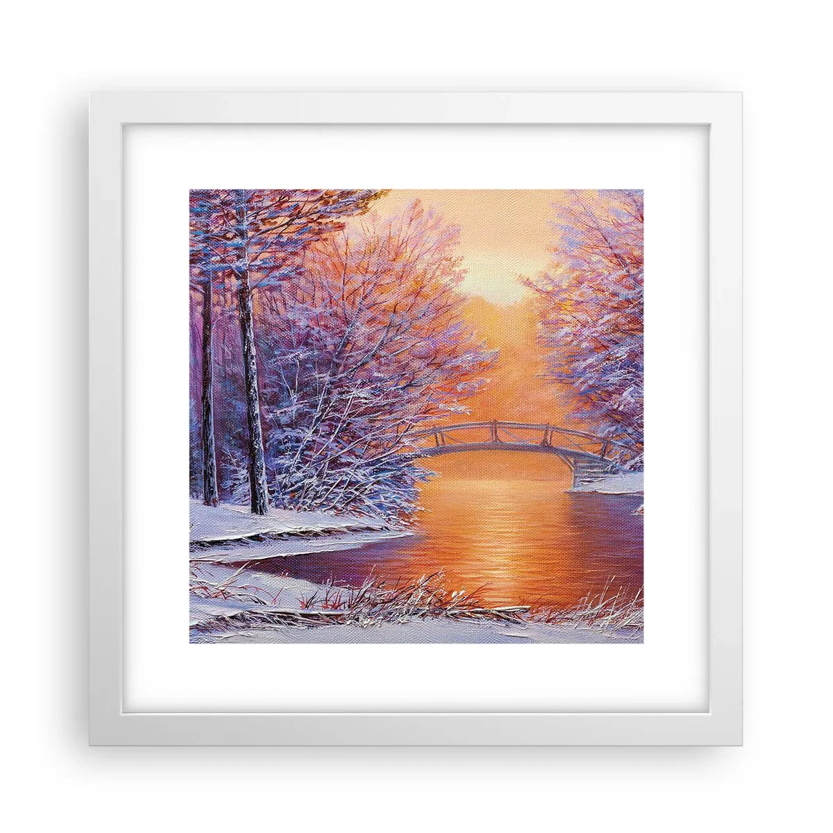 Plakat w białej ramie - Spotkajmy się tu - 30x30 cm