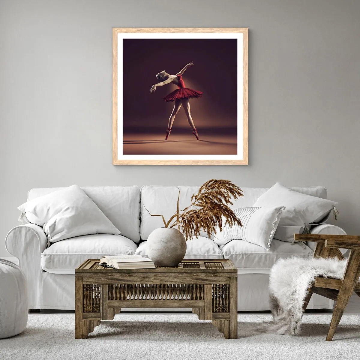 Plakat w ramie jasny dąb - Prima ballerina - 60x60 cm