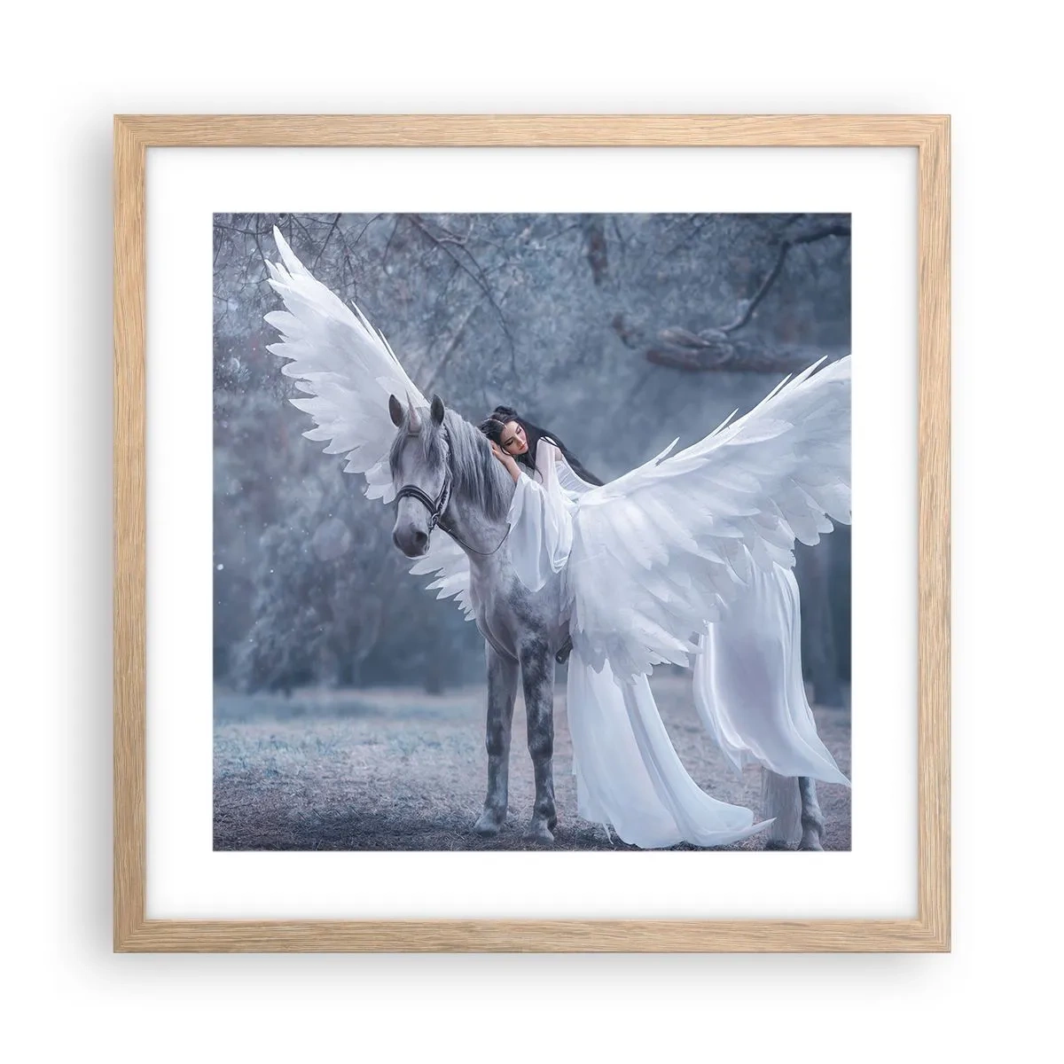 Plakat w ramie jasny dąb - Natchniona chwila - 40x40 cm