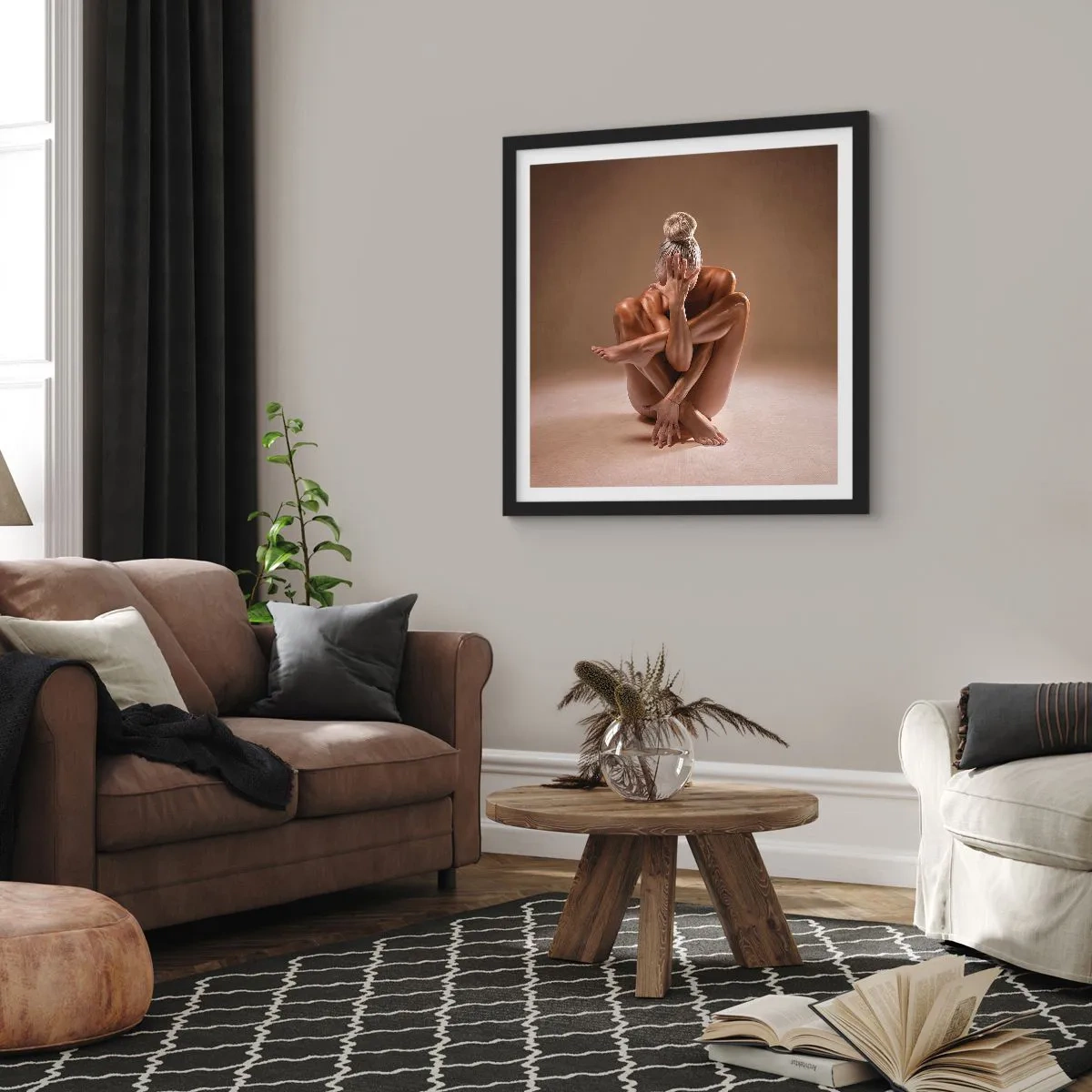 Plakat w czarnej ramie - Jedność ciała i ducha - 50x50 cm