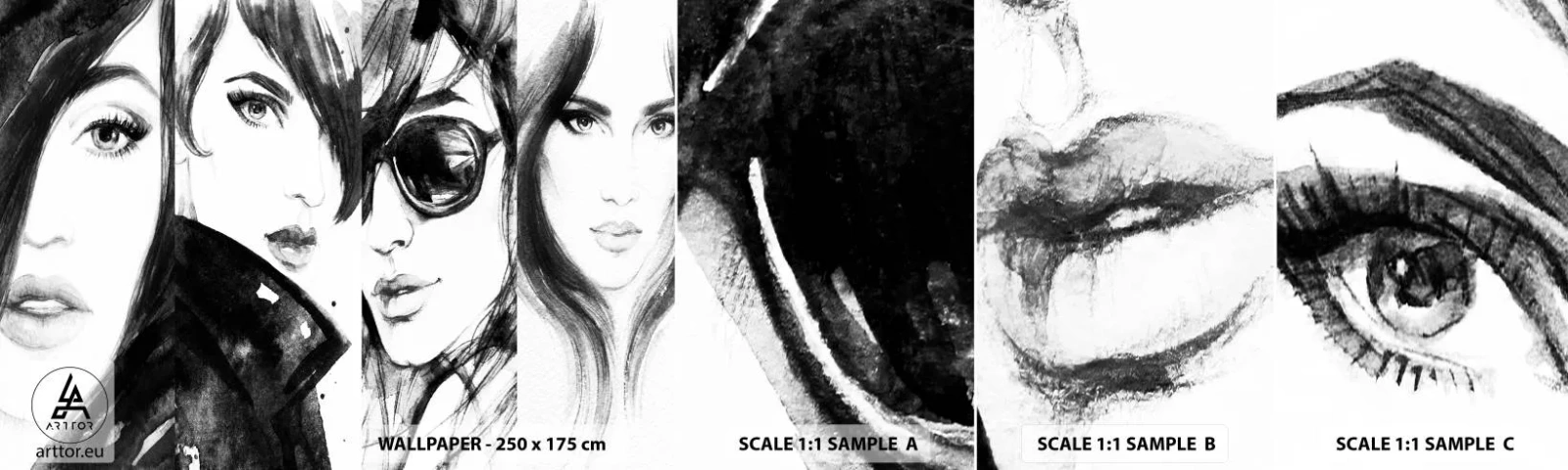 Fototapeta Próbka Samoprzylepna Deluxe Sticker - Uroda zwielokrotniona - Kobieta, Oczy Kobiety, Portret Kobiety - 100x30 cm