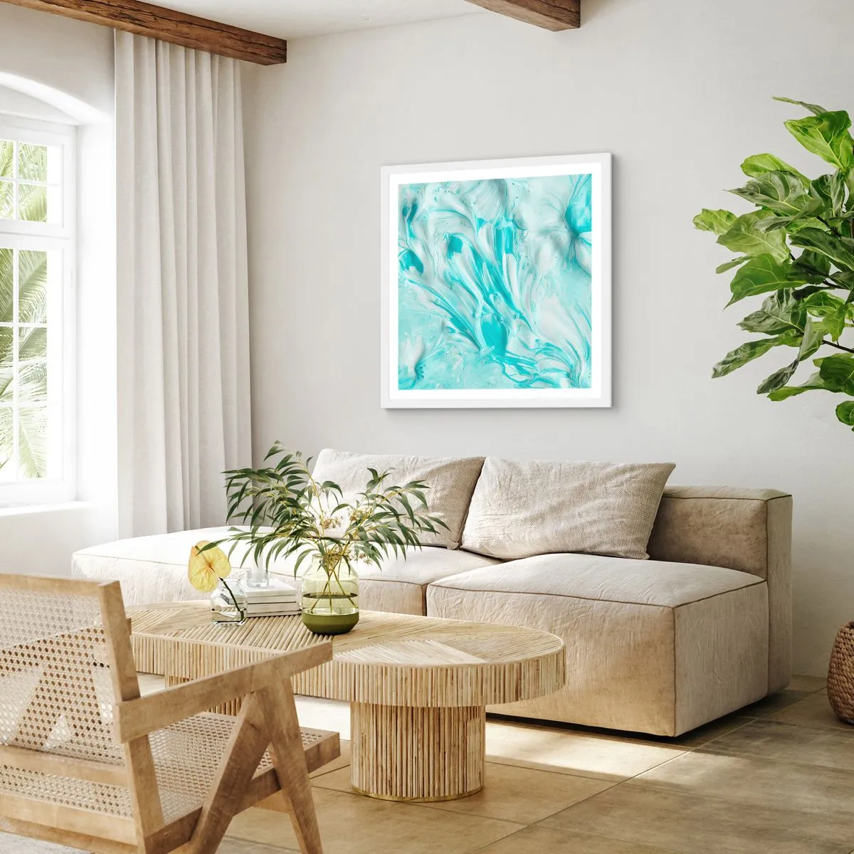 Plakat w białej ramie - Na zawsze razem - 40x40 cm