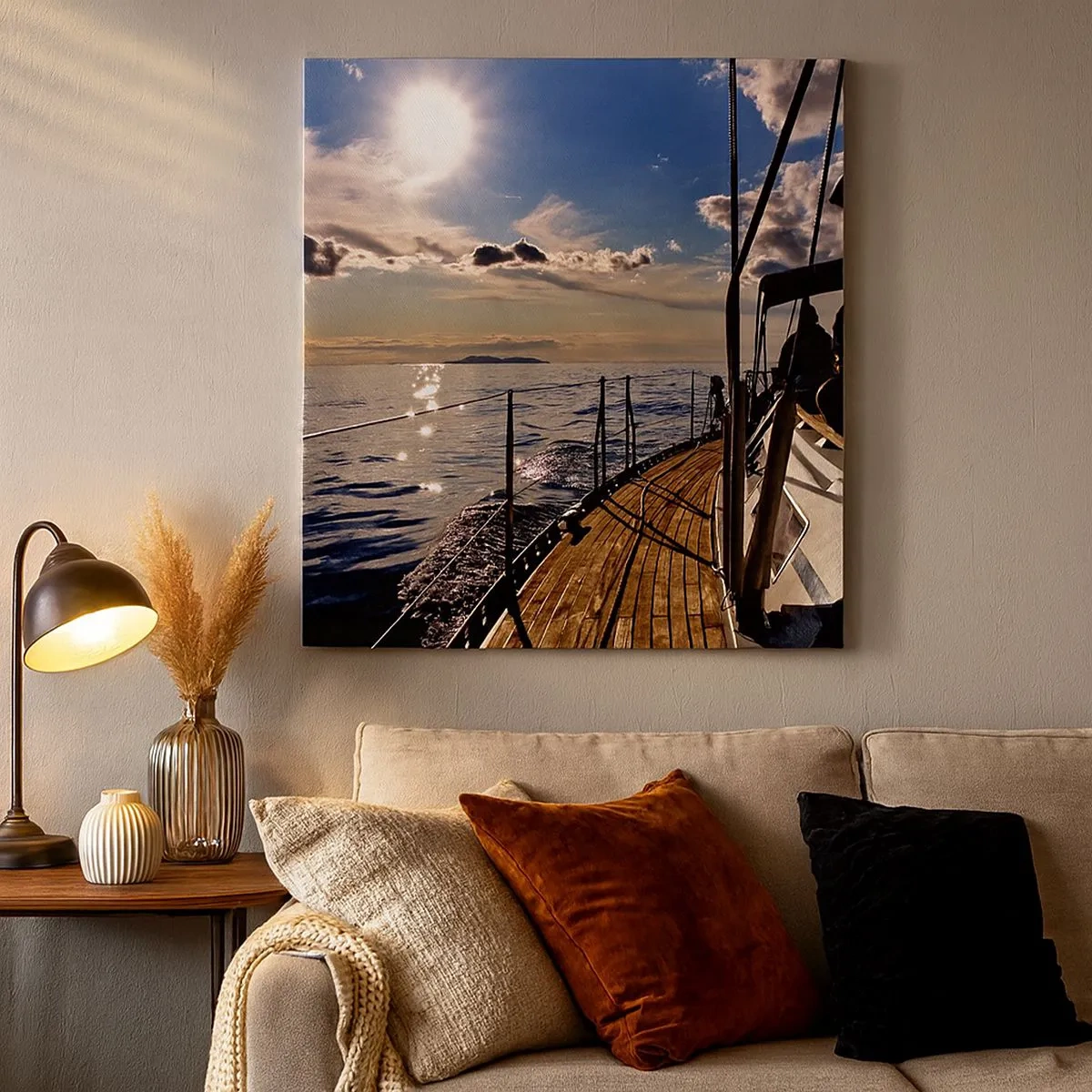 Obraz na płótnie - Pod żaglami w stronę słońca - 30x30 cm
