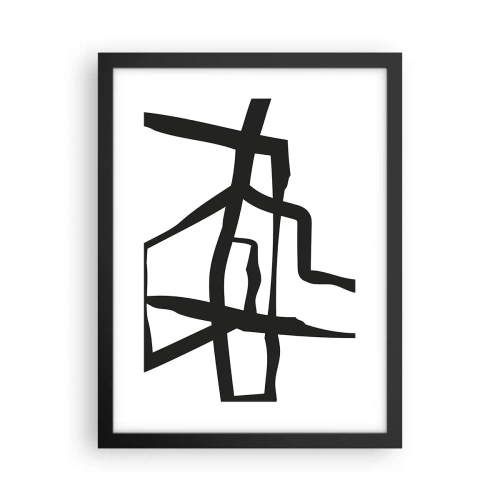 Plakat w czarnej ramie - Czarno-biała konstrukcja - 30x40 cm