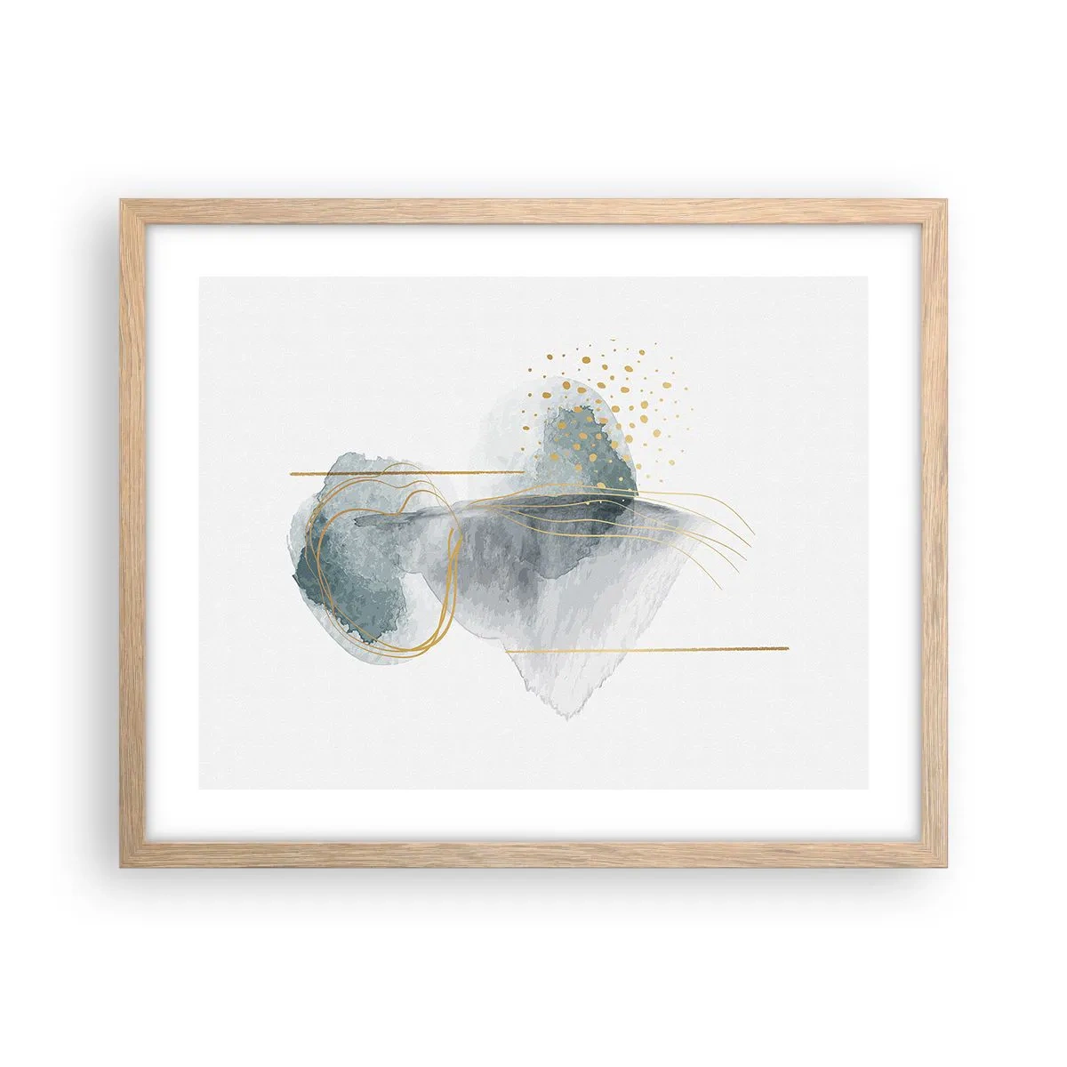 Plakat w ramie jasny dąb - O związkach szarości i złota - 50x40 cm